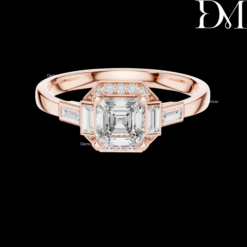 0.60 Ct Archer Cut With Baguette Lab Grown Diamond Luxury Ring For Men