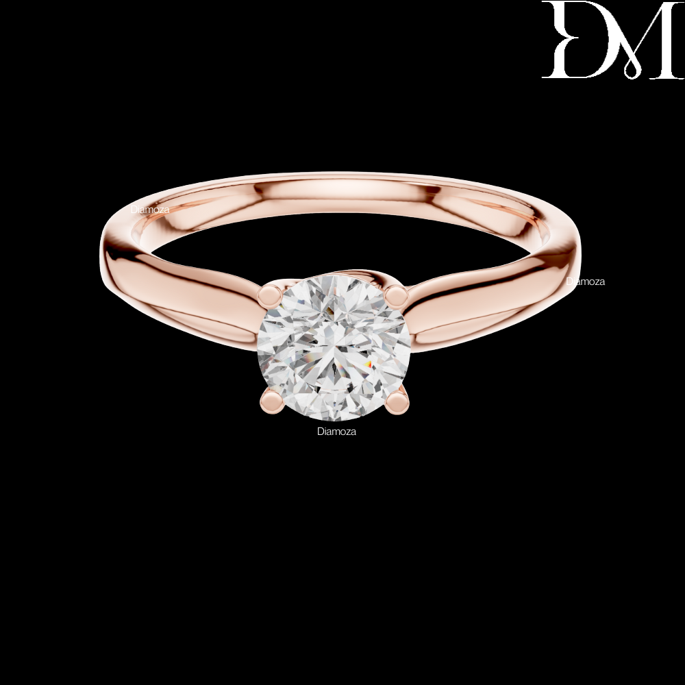 0.65 Ct Round Lab Grown Diamond Engagement Solitaire Ring For Women