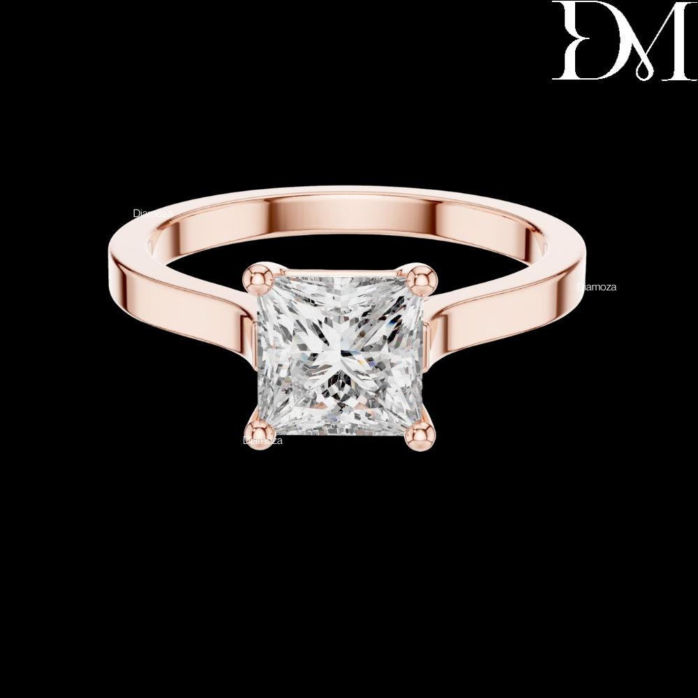 1.00 Ct Princess Cut Lab Grown Diamond Solitaire Ring