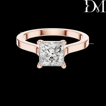 1.00 Ct Princess Cut Lab Grown Diamond Solitaire Ring