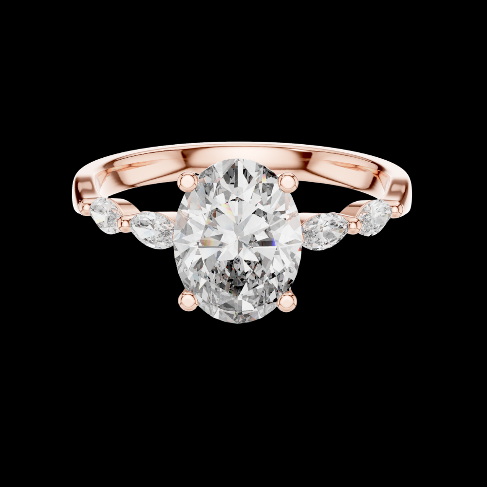 1.08 CT Oval Cut Lab Grown Diamond Wedding Ring