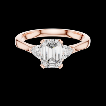 1.00 Ct Emerald Cut Lab Grown Diamond Fine Solitaire Ring