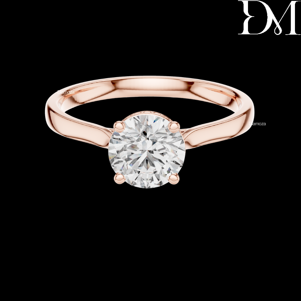 1.17 Ct Round Ct Lab Grown Diamond Fine Halo Ring