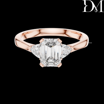 1.00 Ct Emerald Cut Lab Grown Diamond Fine Solitaire Ring