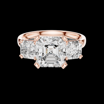 2.75 Ct Square Emerald Cut Lab Grown Diamond Engagement Ring