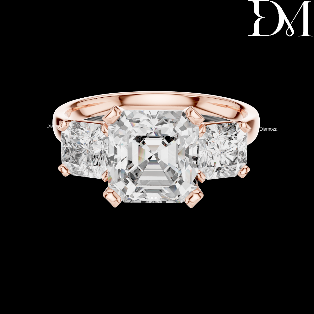 2.75 Ct Square Emerald Cut Lab Grown Diamond Engagement Ring