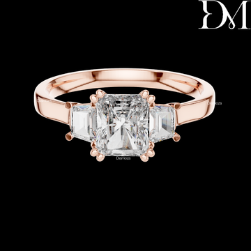 Elongated 1.00 Ct Radiant Cut Lab Grown Diamond Solitaire Wedding Ring