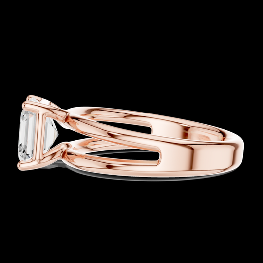 2.00 CT Ascher Cut Lab Grown Diamond Engagement Ring in Rose Gold