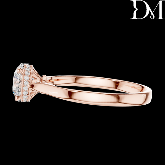 1.17 Ct Round Ct Lab Grown Diamond Fine Halo Ring