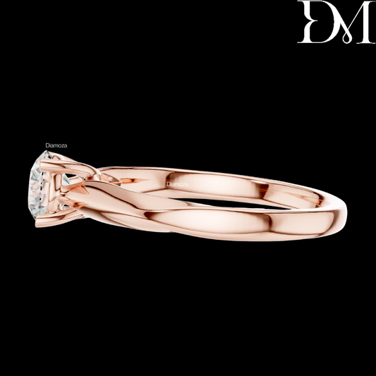 0.65 Ct Round Lab Grown Diamond Engagement Solitaire Ring For Women