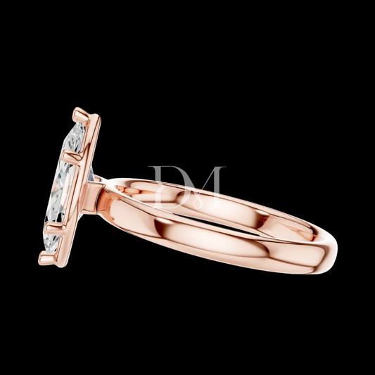 1.50 CT Marquise Diamond Lab Grown Solitaire Ring Rose Gold Modern Style
