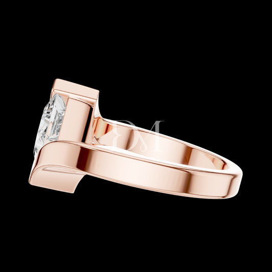 2.00 CT Princess Cut Lab Diamond Engagement Ring with Curved Twist Band