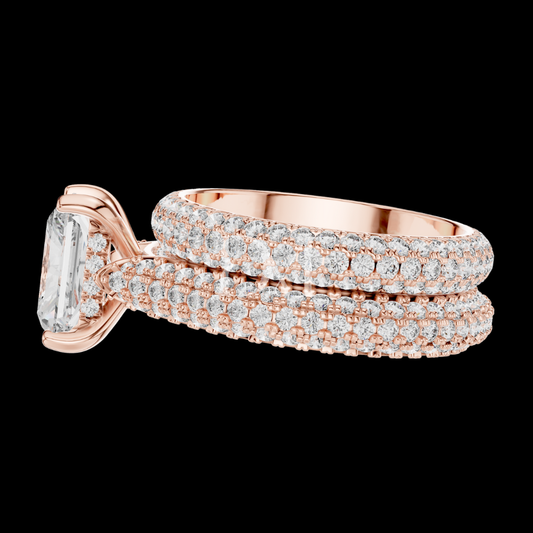 2.50 CT Modern Radiant Cut Lab Grown Diamond Wedding Ring