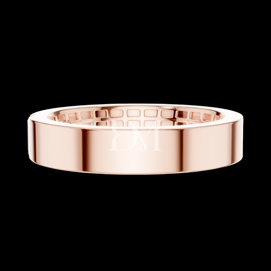 Rose Gold Men’s Wedding Band with Single Baguette Lab Diamond