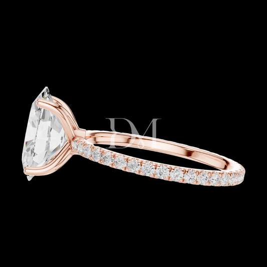 2.50 CT Oval Shape Lab Grown Diamond Solitaire Ring in Gold