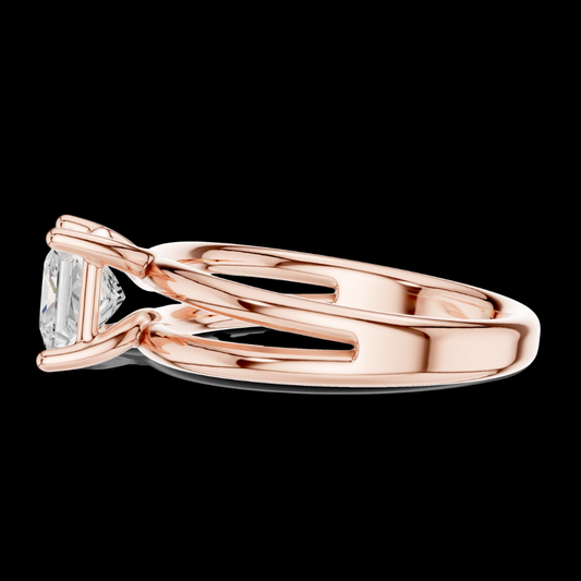 2.00 CT Princess Cut Lab Grown Diamond Engagement Ring in Rose Gold Double Band