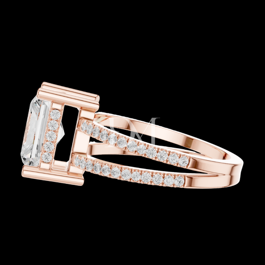 3.00 CT Radiant Cut Lab Grown Diamond Double Band Engagement Ring