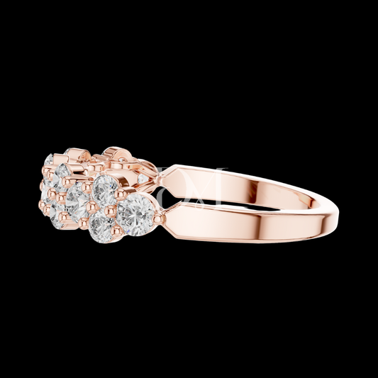0.95 TCW Rose Gold Prong Set Round Lab Grown Diamond Wedding Ring